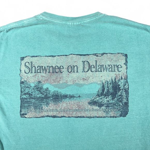 Shawnee Delaware Shirt Adult MEDIUM Green Outdoor Mountain Nature Landscape - Picture 5 of 7